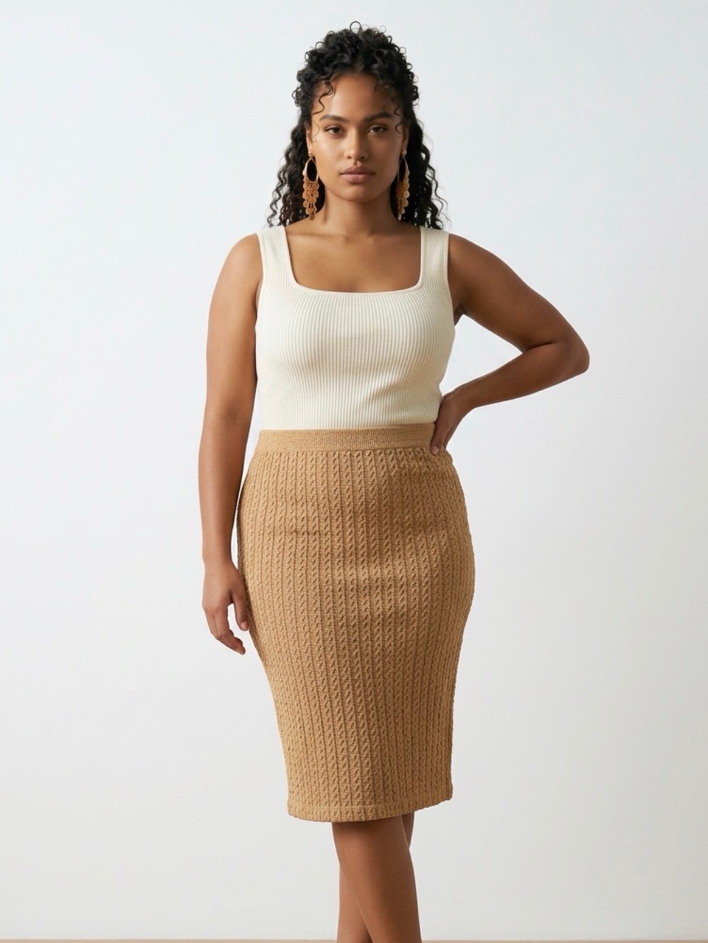 Blue Tassel by Anthropology Textured Pencil Skirt